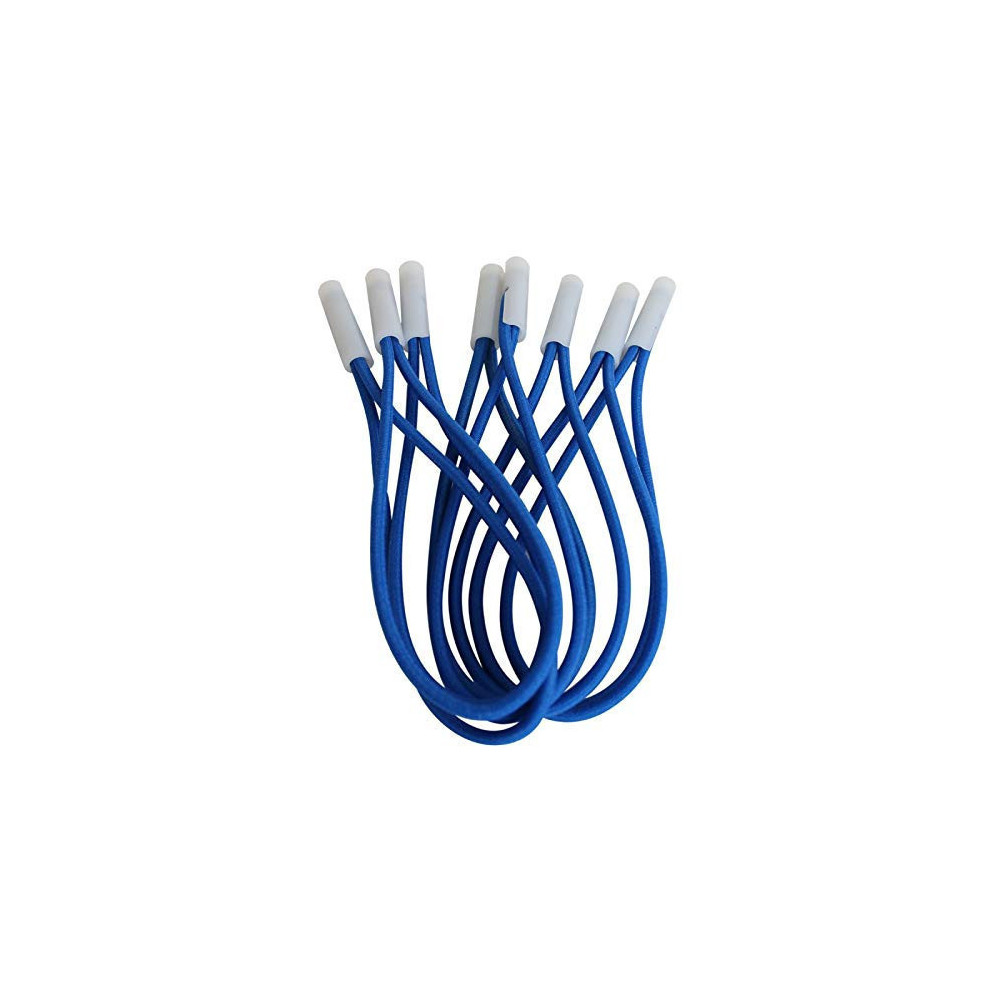jardiboutique Packung mit 10 blauen 26 cm langen Bungee-Schnüren für Schwimmbadabdeckungen SANDOWS-0001 planen-Zubehör