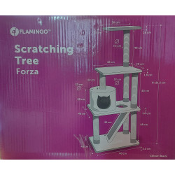 Flamingo FORZA Kratzbaum schwarz. 60 x 40 x 151,5 cm hoch. FL-560982 Kratzbaum