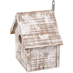 Flamingo GOOS wooden birdhouse. 15.5 x 11 x 16 cm. white/brown. Birdhouse