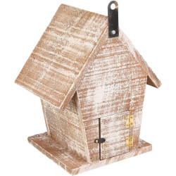 Casa de pássaros de madeira GIO . 19 x 15 x 23 cm. branco/castanho. FL-110292 Birdhouse