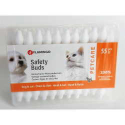 Flamingo Pet Products Cotton rod Petcare safety box of 55 pieces. for dogs and cats. Soins des oreilles pour chien