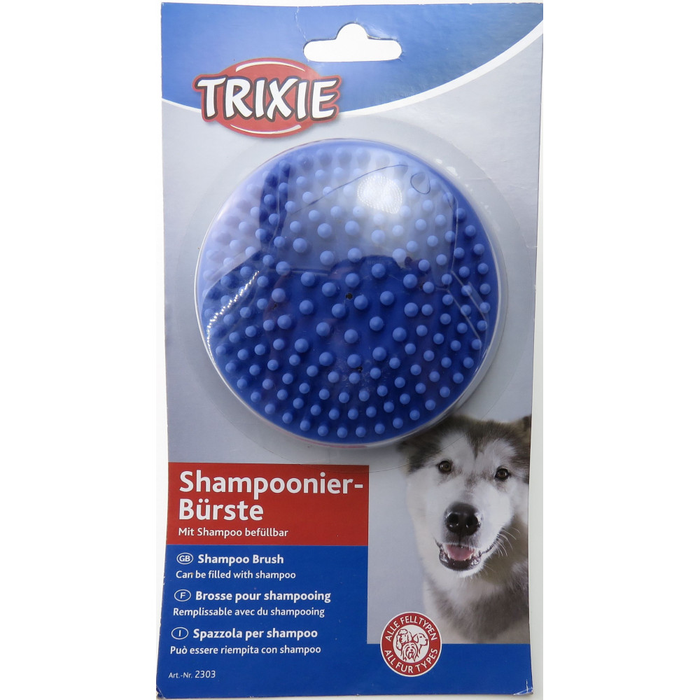 Trixie Brosse à shampoing pour chien Accessoires pour le bain et la douche