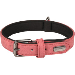 Flamingo Pet Products Collar size M 31-39 cm in imitation leather and neoprene DELU, red color for dog Necklace