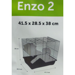 ENZO-kooi. 41.5 x 28,5 x 48,5 cm. Model 3. voor hamster Flamingo FL-210123 Kooi