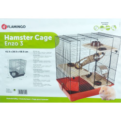 ENZO-kooi. 41.5 x 28,5 x 48,5 cm. Model 3. voor hamster Flamingo FL-210123 Kooi