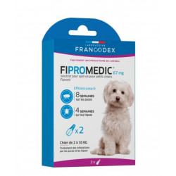 Francodex 2 Pipette Fipromedic 67 mg Per cani di piccola taglia da 2 kg a 10 kg antiparassitario FR-170357 Pipette per pesticidi