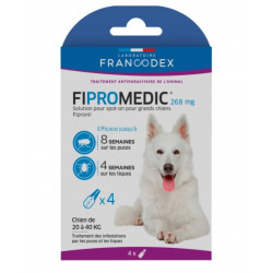 4 Pipetten Fipromedic 268 mg Voor honden van 20 kg tot 40 kg antiparasitair Francodex FR-170354 Pipetten voor bestrijdingsmid...