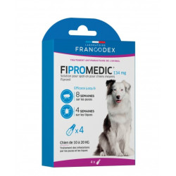 4 Pipetas Fipromedic 134 mg Para cães de 10 kg a 20 kg antiparasitário FR-170353 Pipetas de pesticidas
