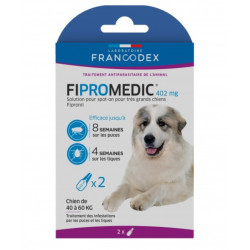 2 Pipetas Fipromedic 402 mg Para cães muito grandes de 40 kg a 60 kg antiparasitário FR-170360 Pipetas de pesticidas
