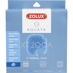 zolux Filtro per pompa x-terna 200, filtro XT 200 A schiuma blu media x2. per acquario. ZO-330242 Supporti filtranti, accessori