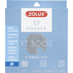 Filtre pour pompe x-ternal 300, filtre XT 300 E mousse anti-nitrates x 2. pour aquarium. ZO-330249 zolux