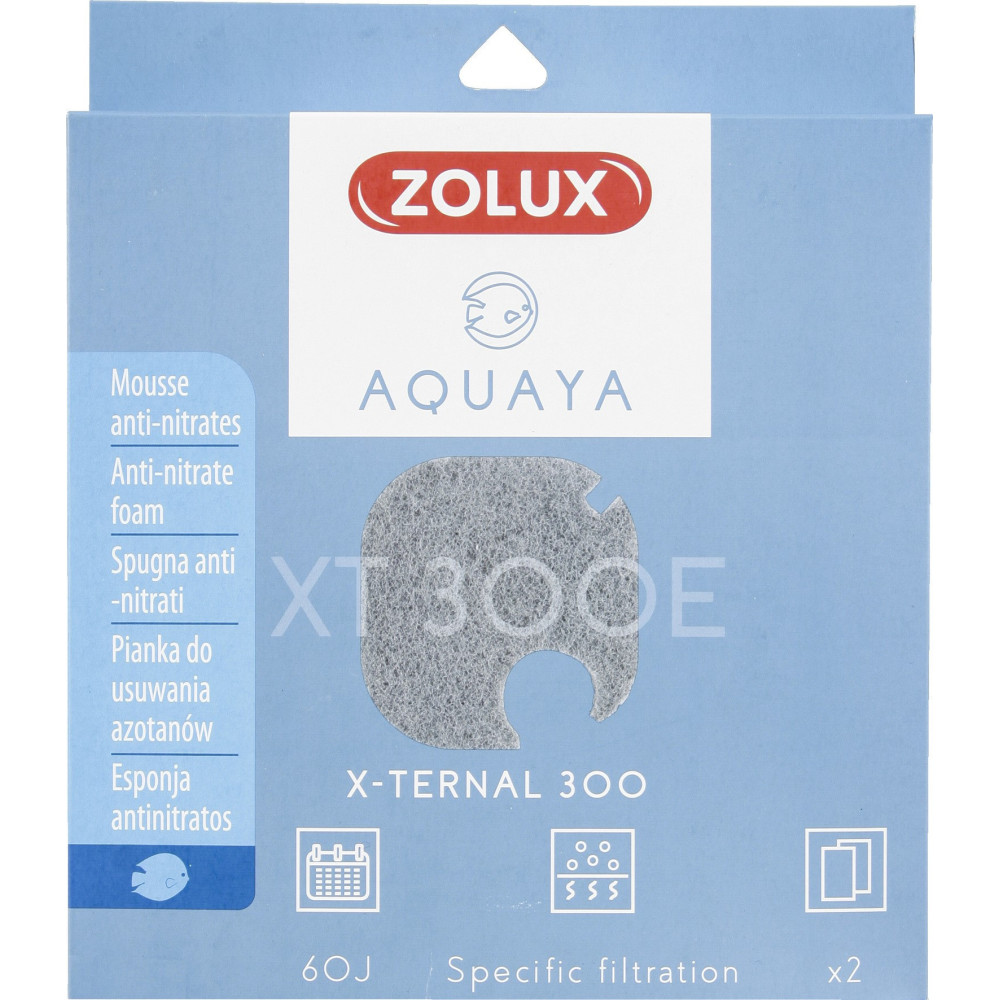 zolux Filter für Pumpe x-ternal 300, Filter XT 300 E Anti-Nitratschaum x 2. für Aquarium. ZO-330249 Filtermassen, Zubehör