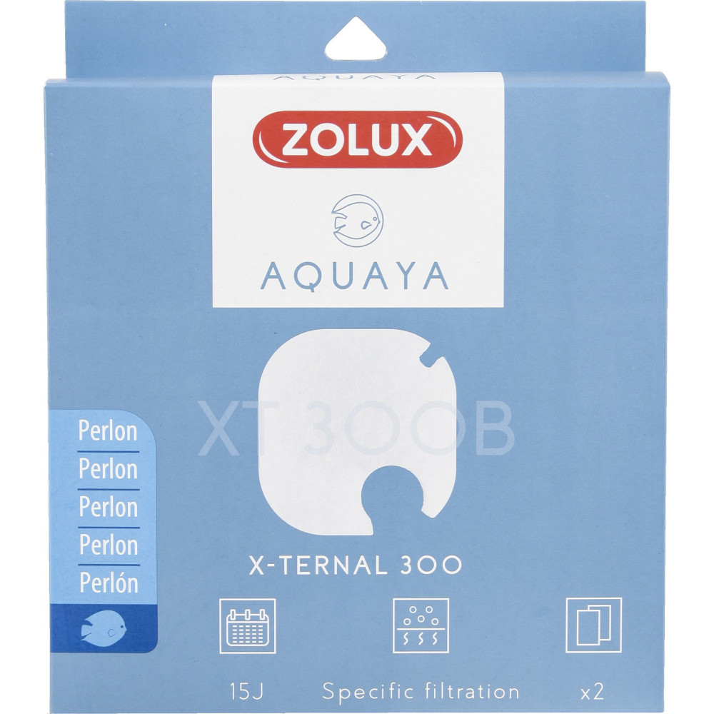 Filter voor pomp x-ternal 300, filter XT 300 B perlon x 2. voor aquarium. zolux ZO-330246 Filtermedia, toebehoren