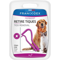 FR-170051 Francodex Removedor de garrapatas para gatos y perros, set de 2. accesorios, peines, etc