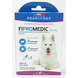 Francodex 4 Pipettes Fipromedic 268 mg antiparasitaire Pour Chiens de 20 kg à 40 kg  Pipettes antiparasitaire