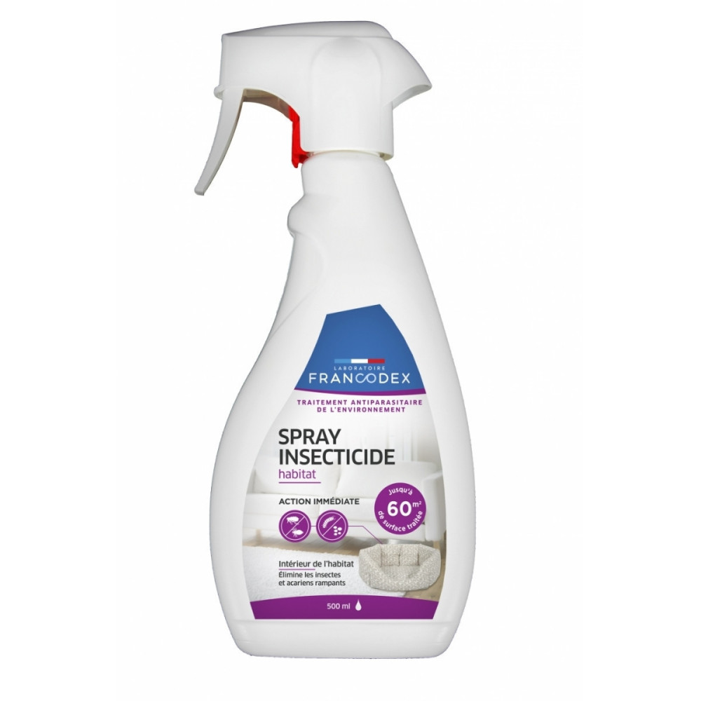 FR-172349 Francodex Aerosol insecticida para hábitats. Botella de 500 ml. Tratamiento de control de plagas ambientales. Difus...