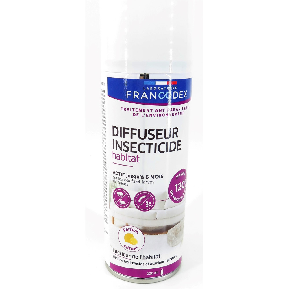 Francodex Habitat insecticide diffuser. 200 ml. lemon fragrance. environmental pest control treatment. Pest control diffuser ...