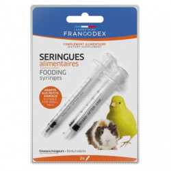 Francodex 2 Seringues alimentaires, pour oiseaux et rongeurs. Soin et hygiène