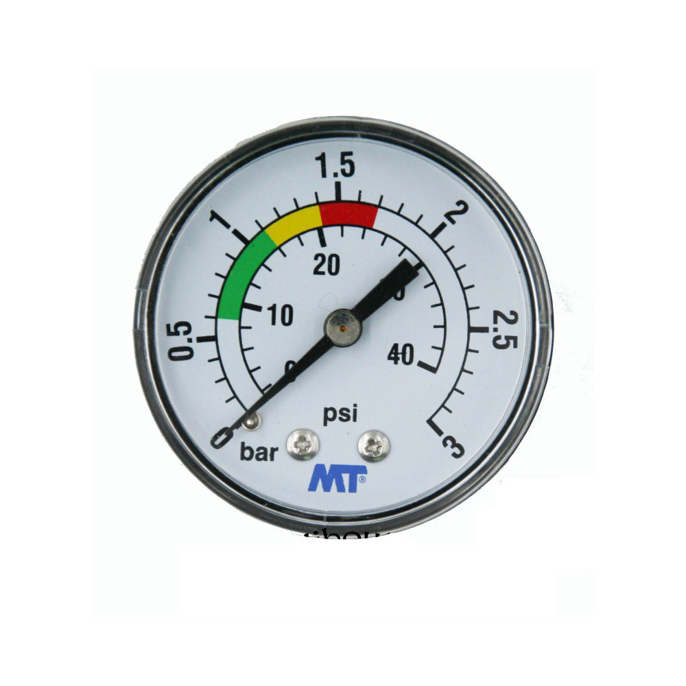 jardiboutique MT pressure gauge for swimming pool filter rear connection 1/4 inch thread Pressure gauge