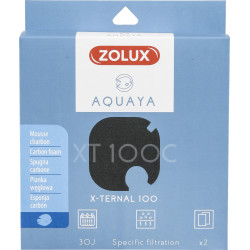 zolux Filtre pour pompe x-ternal 100, filtre XT 100 C mousse charbon x 2. pour aquarium. Masses filtrantes, accessoires