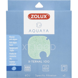 zolux Filtre pour pompe x-ternal 100, filtre XT 100 D mousse anti algues x 2. pour aquarium. Masses filtrantes, accessoires
