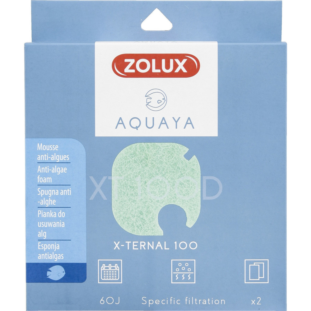 zolux Filter für Pumpe x-ternal 100, Filter XT 100 D Anti-Algenschaum x 2. für Aquarium. ZO-330240 Filtermassen, Zubehör