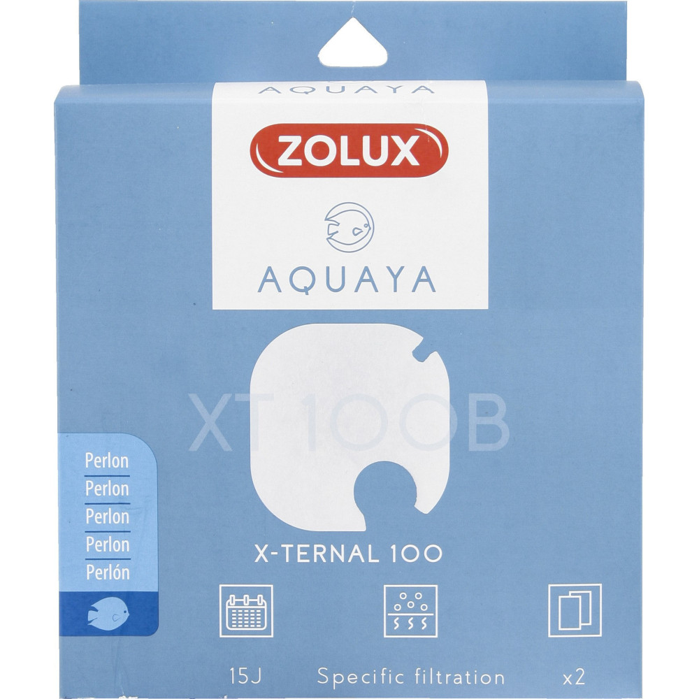 Filter voor pomp x-ternal 100, filter XT 100 B perlon x 2. voor aquarium. zolux ZO-330236 Filtermedia, toebehoren