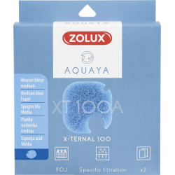 zolux Filtro per pompa x-terna 100, filtro XT 100 A schiuma blu media x2. per acquario. ZO-330237 Supporti filtranti, accessori