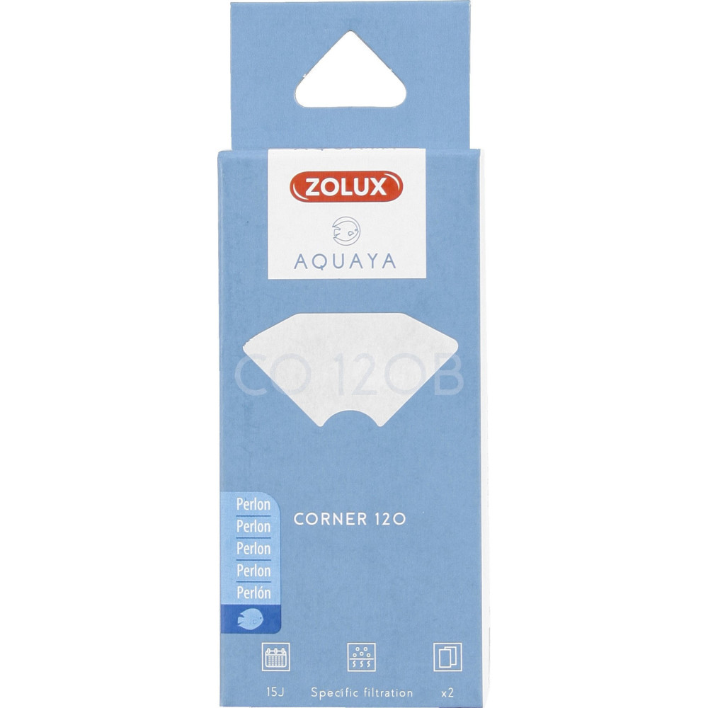 zolux Filtro per pompa ad angolo 120, filtro CO 100 B perlon x 2. per acquario. ZO-330226 Supporti filtranti, accessori