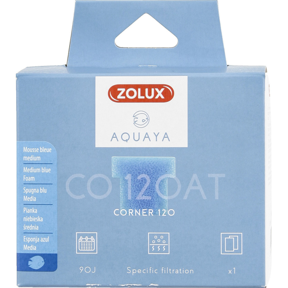 zolux Filter für Eckpumpe 120, CO 120 AT Filter blaues Schaumstoffmedium x1. für Aquarium. ZO-330227 Filtermassen, Zubehör