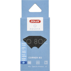 zolux Filter for corner 80 pump, CO filter 80 C foam carbon x 2. for aquarium. Filter media, accessories