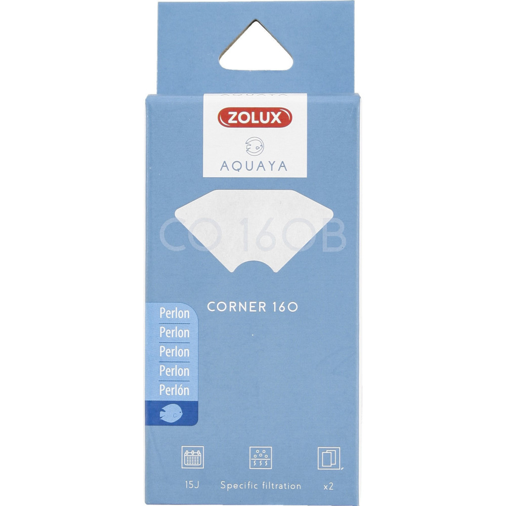 zolux Filter for corner pump 160, CO filter 160 B perlon x 2. for aquarium. Filter media, accessories
