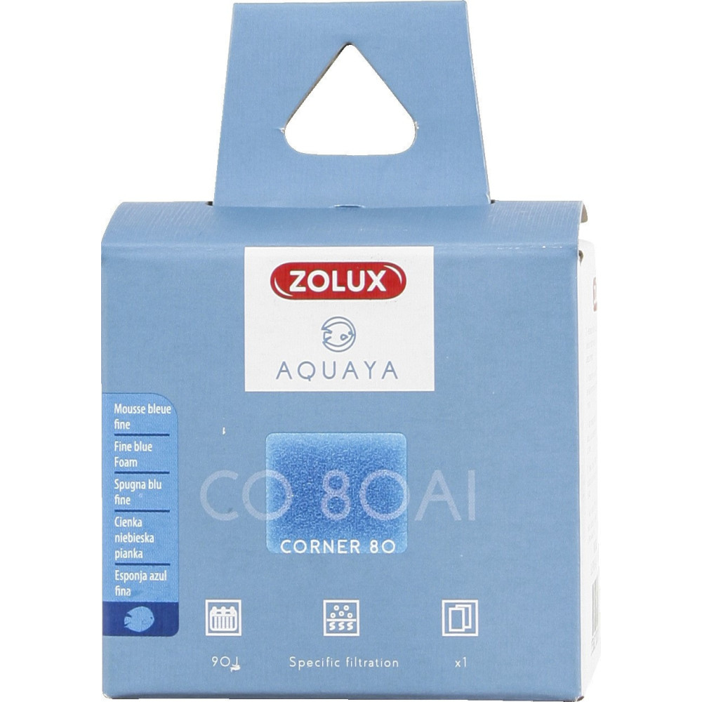 zolux Filter für Eckpumpe 80, CO 80 Al-Filter feiner blauer Schaumstoff x1. für Aquarium. ZO-330251 Filtermassen, Zubehör