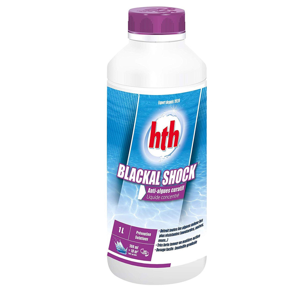 HTH Anti-Algen Schock Blackal Shock 1 Liter Behandlung Pool und Spa SC-AWC-500-0204 Anti-Algen