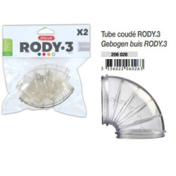 2 Tubes Coude Rody gris transparent. taille ø 5 cm . pour rongeur. ZO-206026 zolux