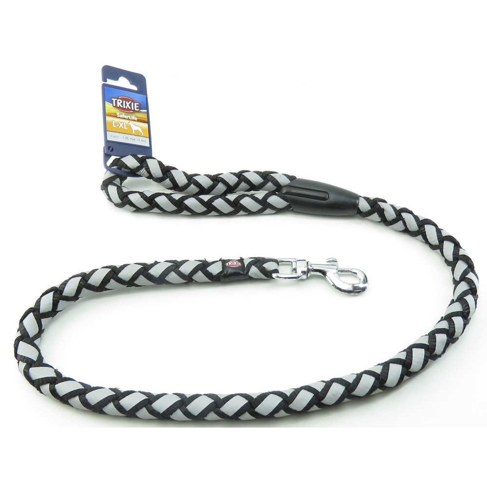 Trixie Cavo Reflect Black leash. Size L-XL. 1 meter ø 18 mm. for dog dog leash