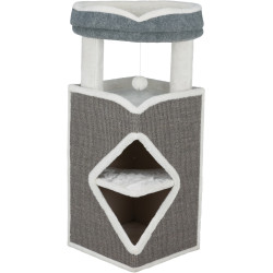 Trixie Arma tower cat tree 38 x 38 x 98 cm high in gray and white. Cat tree