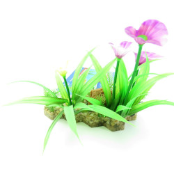 Trixie Kunststoffpflanze auf einem Bett aus Kies und Harz 13cm Fischdekoration TR-89301 Plante
