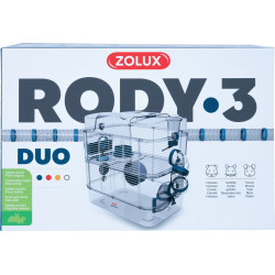 Cage Duo rody3. kleur Blauw. afmeting 41 x 27 x 40,5 cm H. voor knaagdier zolux ZO-206021 Kooi