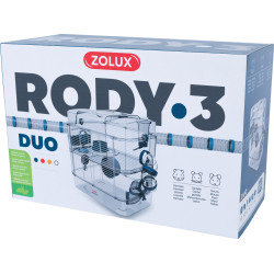 Cage Duo rody3. cor Azul. tamanho 41 x 27 x 40,5 cm H. para roedores ZO-206021 Cage