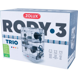 zolux Cage Trio rody3 couleur bleu taille 41 x 27 x 53 cm H pour rongeur Cage