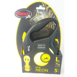 Flexi hundeleine Neon Gurtband 5 Meter Größe L max 50 kg ZO-464436 Laisse enrouleur chien