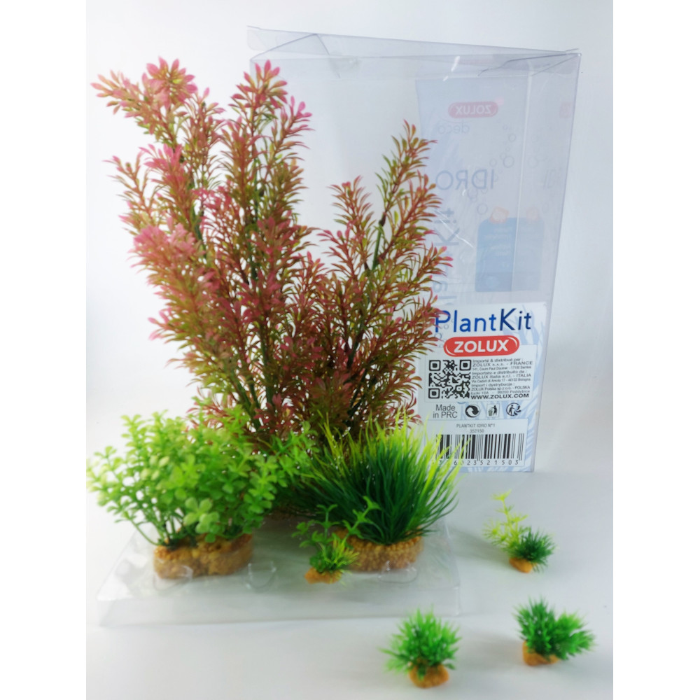 Déco plantkit idro n°1. plantes artificielles. 7 pieces. H 36 cm. décoration d'aquarium. ZO-352150 zolux