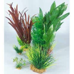 zolux Deko-Pflanzenset idro n°2. Künstliche Pflanzen. 6 Stück. H 27 cm. Aquariendekoration. ZO-352151 Plante