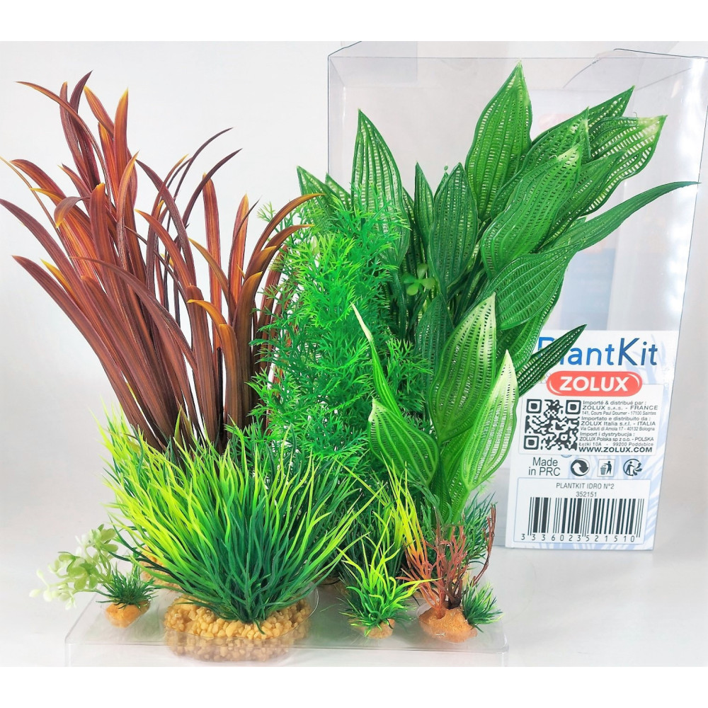 Idro n°2 do kit de plantas Deco. Plantas artificiais. 6 peças. H 27 cm. decoração de aquário. ZO-352151 Plante