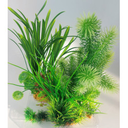 Deco plantkit idro n°3. Kunstmatige planten. 6 stuks. H 28 cm. aquariumdecoratie. zolux ZO-352152 Plante