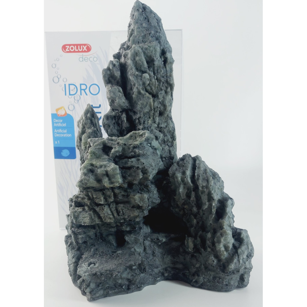 ZO-352165 zolux Decoración. Kit de piedra negra Idro n°3. Dimensión 17,5 x 15 x Altura 27 cm. para el acuario. Roché pierre