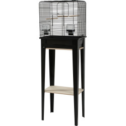 zolux Cage et meuble CHIC LOFT. taille S. 38 x 24,5 x hauteur 113cm. couleur noir. Cages oiseaux