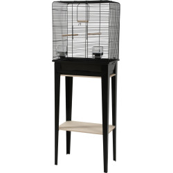 zolux Cage et meuble CHIC LOFT. taille M. 44 x 28 x hauteur 124 cm. couleur noir. Cages oiseaux