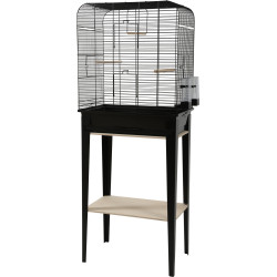 zolux Cage et meuble CHIC LOFT. taille L. 53.5 x 33 x hauteur 134 cm. couleur noir. Cages oiseaux